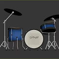 Blue Sleeg Musical Instrument Drum Set With Cymbals Stands And Drum Heads