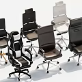 Modern Office Chairs In Various Colors And Styles With Wheels And Adjustable Backrests