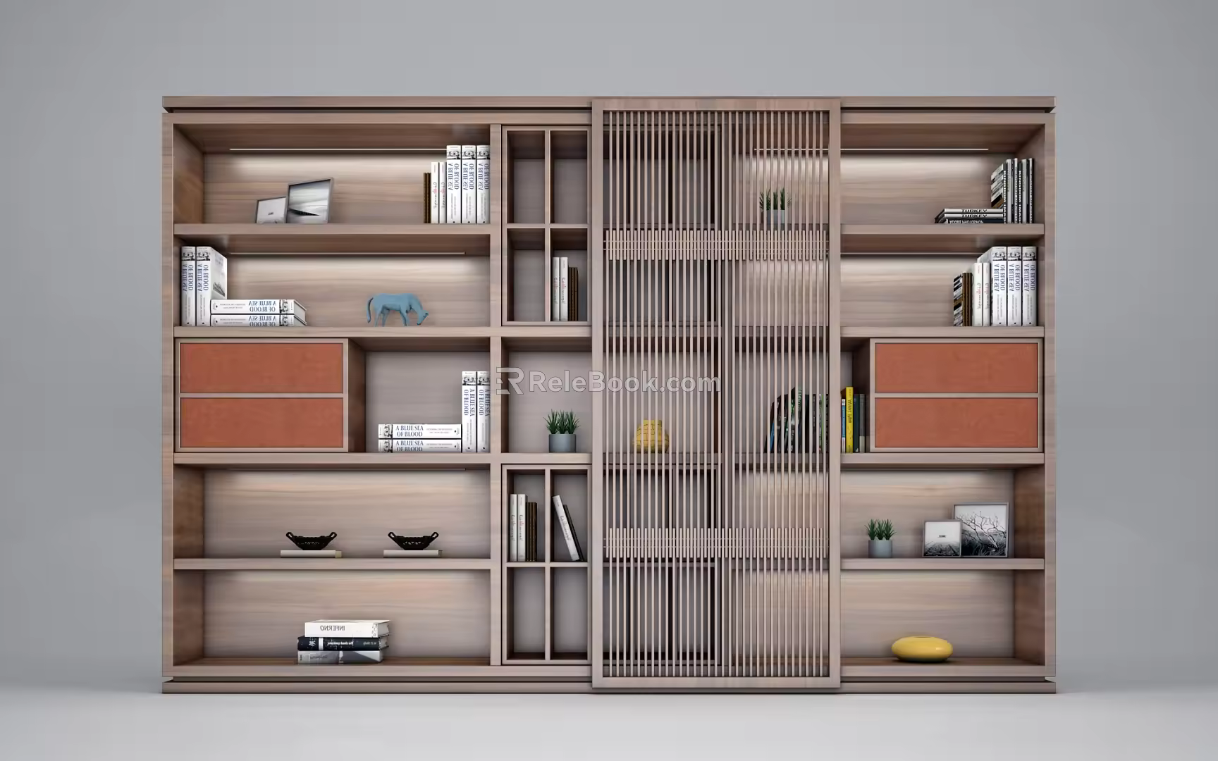 New Chinese Bookcase Books 3d model