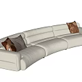 Modern Curved Sofa Living Room Sofa Minotti Multi-Person Sofa Shaped Sofa Cream Style Sofa 3d model