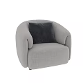 Light Gray Single Sofa With Dark Cushion And Modern Rounded Arm Design 3d model
