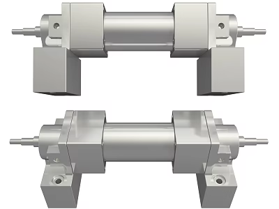 Industrial Mechanical Equipment Metal Cylindrical Body Square Base Dual Shaft Design 3d model