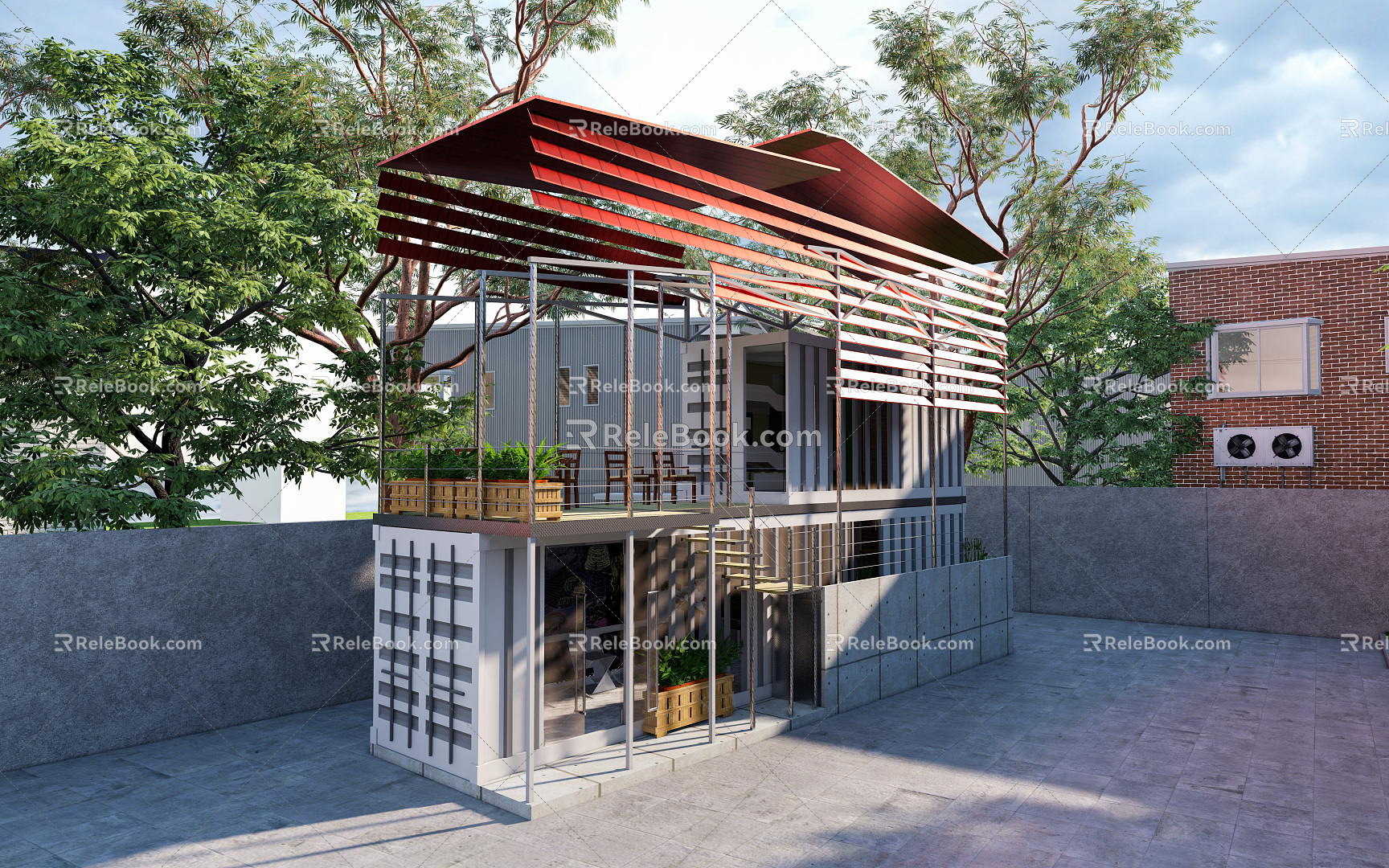 Industrial LOFT Container Container Store Container Cafe Wenchuang Container Public Building Small Building Post Building 3d model