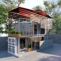 Industrial LOFT Container Store Container Cafe Wenchuang Container Public Building Small Building Post Building 3d model