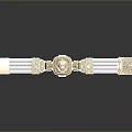 Elegant Luxury Belt With Golden Decorative Accents And White Fabric Strap