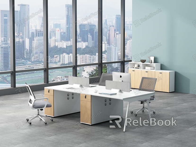 modern office desk and chair model