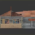 Small Wooden Cabin Model With Red Roof Two Chimneys Wooden Walls Windows And Porch