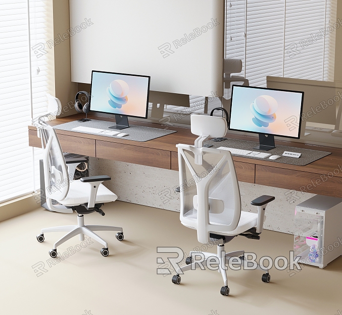 Modern Computer Desk and Chair Computer Desk Office Chair Office Computer model