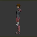 Red And Gray Armored Game Movie Character With Outstretched Arms