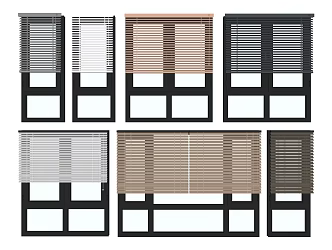 modern venetian blinds shutter window 3d model