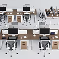 Modern Office Desk and Chair Office Desk and Chair Multi-person Desk Computer Desk 3d model