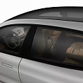 Silver Car With Modern Exterior And Brown Interior 3d model