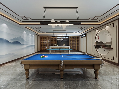 Gym Bar Billiards Hall 3d model