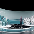Check in System With Man On Clock Years 2021 2022 2023 China Style Data Columns