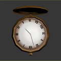 Vintage Open Pocket Watch With Roman Numeral Dial And Gold Case