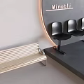 Three Black Chairs And Wooden Bench In Minotti Modern Public Seating Design