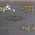 Modern Geometric Wall Decor With Metallic Circular Linear And Abstract Design Elements
