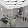 Modern Light Luxury Beauty And Hair Salon Reception Lobby With Elegant Comfortable Warm Waiting Space