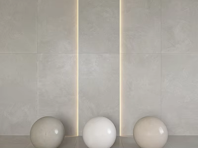 Gray Wall Components With Vertical LED Strips And Three Colored Spheres 3d model