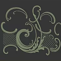 Elegant Metallic Decorative Component With Curved Designs And Mesh Patterns