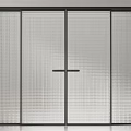 Modern Sliding Doors Design With Glass Panels And Black Frames For Home