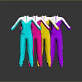 Stylish Blue Pink Yellow Purple Tracksuits With White Stripes Fashion Outfits