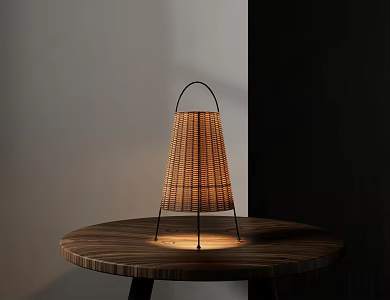 Quiet Table Lamp Quiet Rattan Table Lamp 3d model
