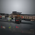 Futuristic Sci Fi Weapon Design With Tactical Scope Grip And LED Lights 3d model