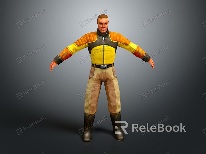 Worker European worker mechanic builder repairman miner digger modern figure model