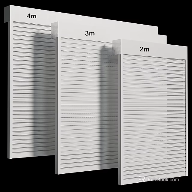 White Window Blinds In 2m And 3m Sizes 3d model 