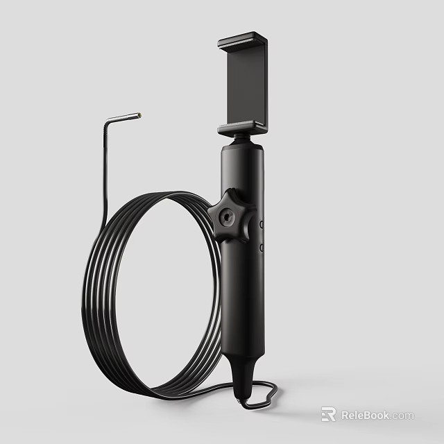 Black Durable Industrial Equipment Design With Coil Structure And Metal Rod Component 3d model 
