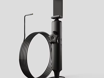 Black Durable Industrial Equipment Design With Coil Structure And Metal Rod Component 3d model