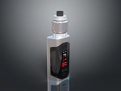 Modern Vaping Device As Daily Essential With Silver Black Design And Digital 3d model