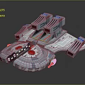 Futuristic Cosmic Spaceship Design With Multiple Thrusters And Detailed Structure 3d model
