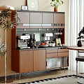 Modern Silent Sideboard Locker Coffee Machine Wine Bottle Wine Glass Ornaments Combination 3d model
