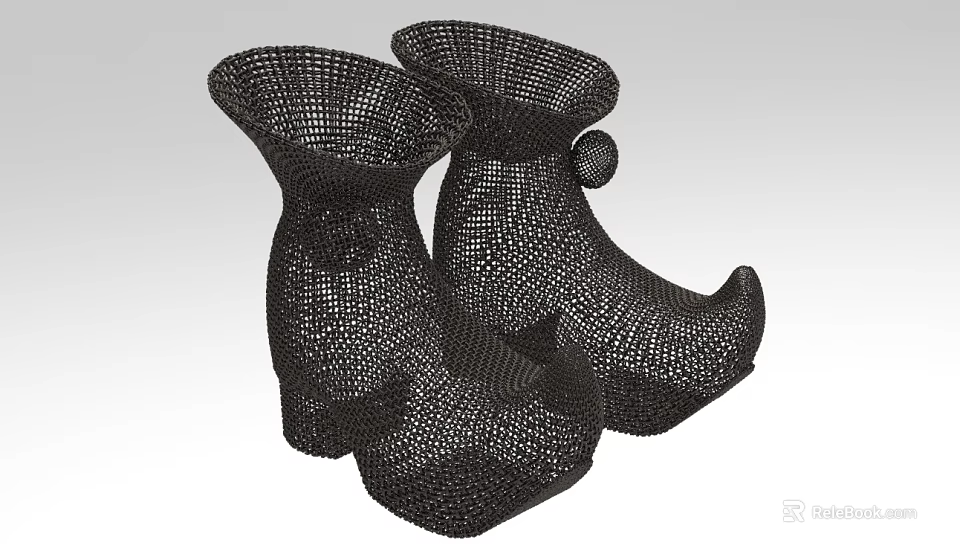 Unique Modern Black Mesh Sculptural Ornament Set For Home Decor Accent 3d model 