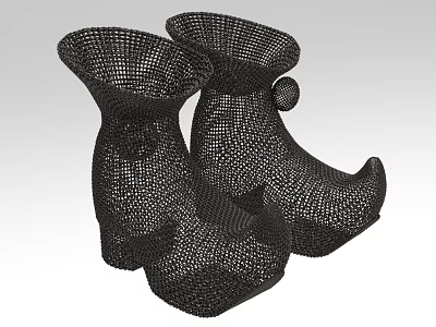 Unique Modern Black Mesh Sculptural Ornament Set For Home Decor Accent 3d model