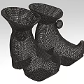 Unique Modern Black Mesh Sculptural Ornament Set For Home Decor Accent