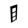 White Swing Doors With Glass Panels Golden Handles And Decorative Frames