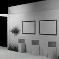 Elegant Banquet Hall Interior With Round Stage Decorative Flowers And Circular Chandelier