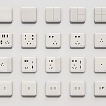 Various Modern Gray Switch Panels with Sockets Switches and USB Ports 3d model