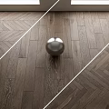 Herringbone Pattern Wooden Flooring With Natural Light And Silver Decorative Ball