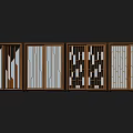 Modern Geometric Pattern Sliding Doors with Wooden Frames and Glass Panels