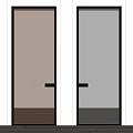 Modern Hinged Doors Design Brown And Grey Textured Panels With Black Frames For Interior Spaces 3d model
