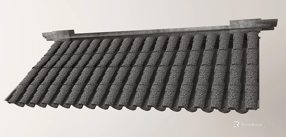 Traditional Roof Tiles With Textured Surface And Classic Pattern Design 3d model