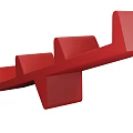 Red Modern Wall Mounted Hook Rack With Multiple Square Hooks
