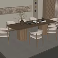Dining table and chair combination 3d model