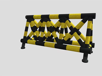 Yellow And Black Portable Traffic Barrier For Road Safety And Construction Zones 3d model