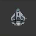 Futuristic Blue and White Spacecraft 3D Model with Detailed Cosmic Exploration Design