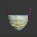 Three Ply Disposable Face Mask With Elastic Ear Loops Isolated On Gray Background